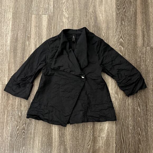 EUC Porto San Francisco Charcoal Black Asymmetric Jacket Size 2 / Medium Italian - Picture 11 of 14